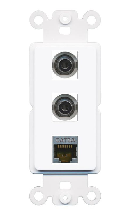 2 3.5mm CAT6A Wall Plate [White]