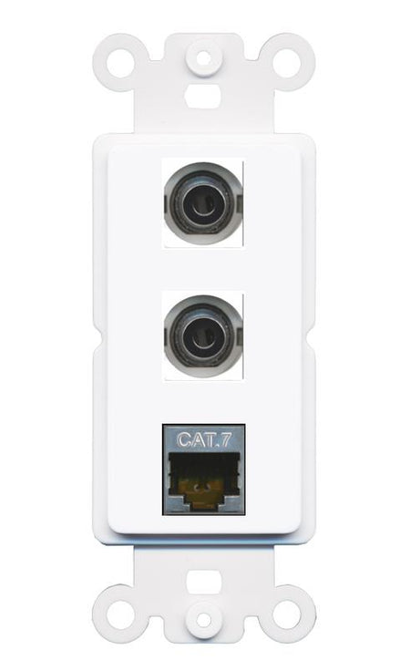 2 3.5mm CAT7 Wall Plate [White]