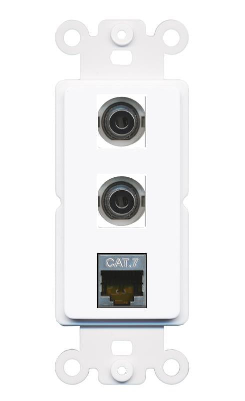 2 3.5mm CAT7 Wall Plate [White]