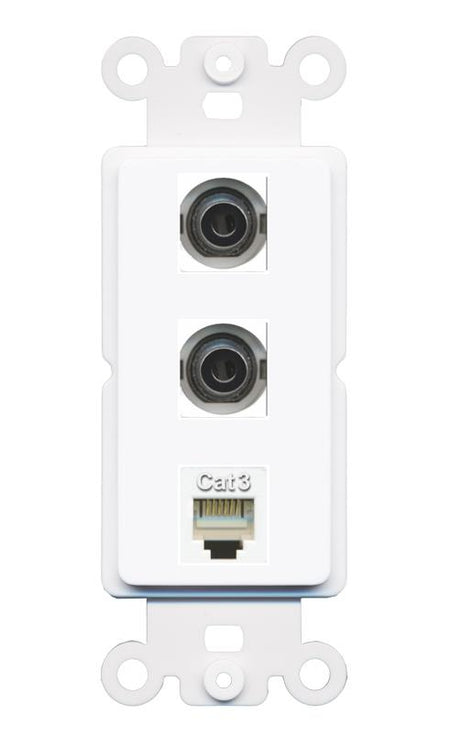 2 3.5mm PHONE Wall Plate [White]