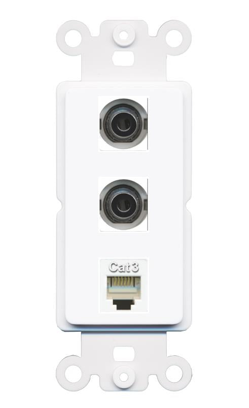 2 3.5mm PHONE Wall Plate [White]