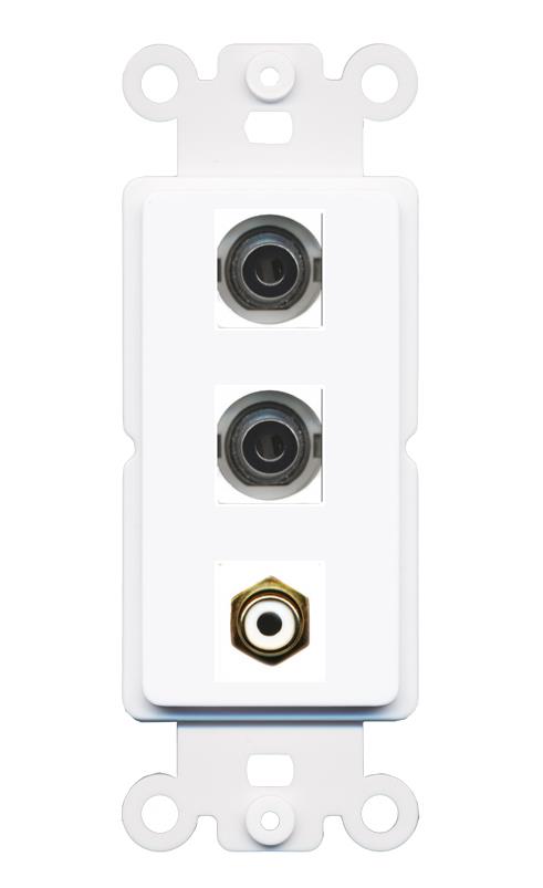 2 3.5mm RCA-WHITE Wall Plate [White]
