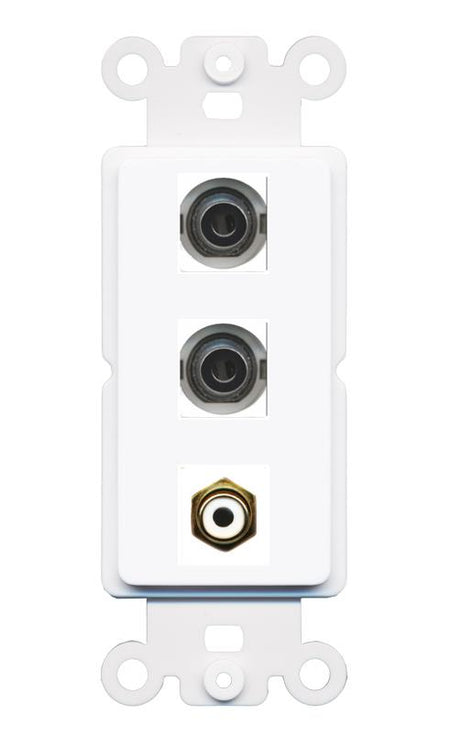 2 3.5mm RCA-WHITE Wall Plate [White]