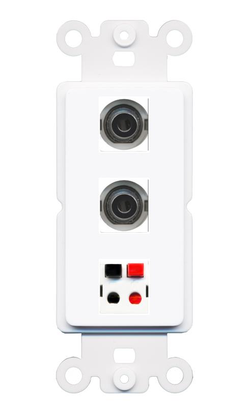 2 3.5mm SPEAKER Wall Plate [White]