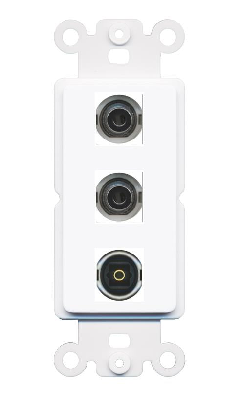 2 3.5mm TOSLINK Wall Plate [White]