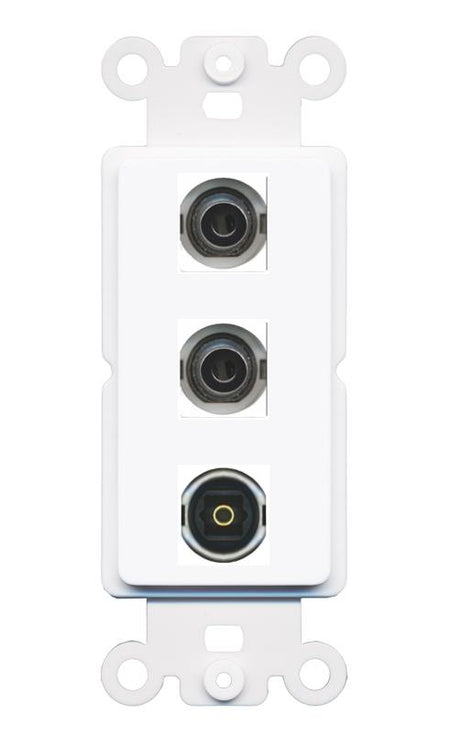 2 3.5mm TOSLINK Wall Plate [White]