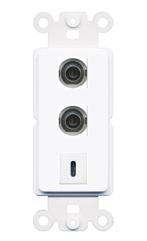 2 3.5mm USBC Wall Plate [White]