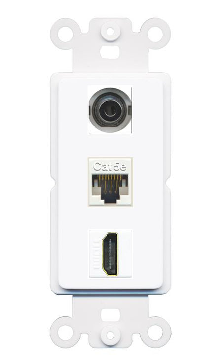 3.5mm CAT5E HDMI Wall Plate [White]