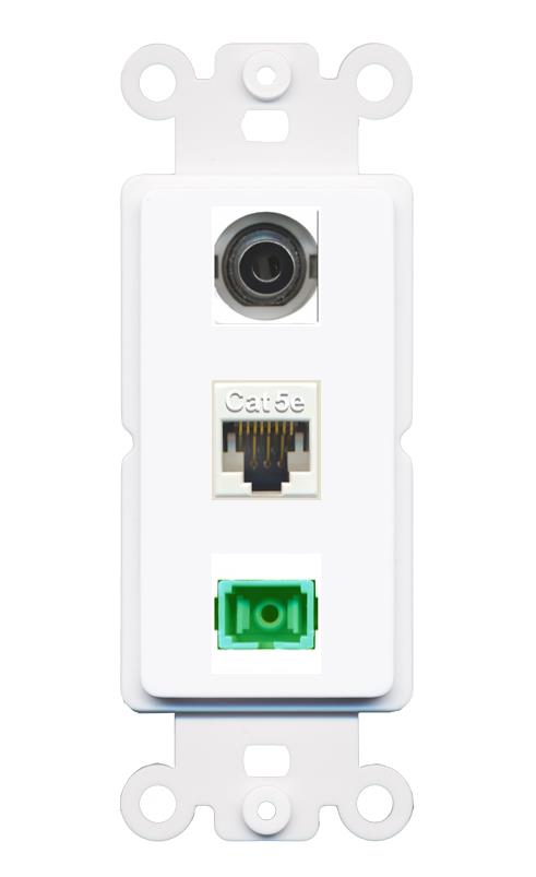 3.5mm CAT5E SC-APC-SX Wall Plate [White]