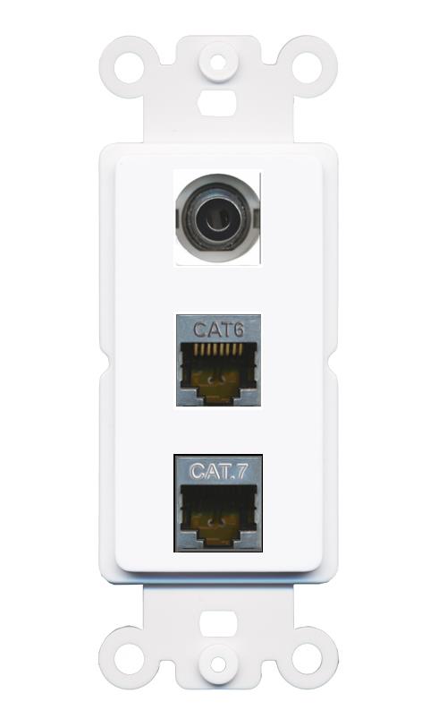 3.5mm CAT6-SHIELDED CAT7 Wall Plate [White]