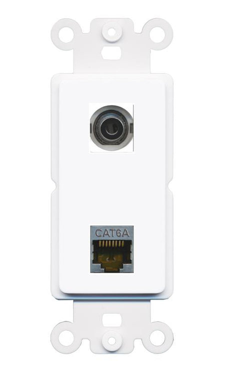 3.5mm CAT6A Rocker Insert Module Wall Plate [White]