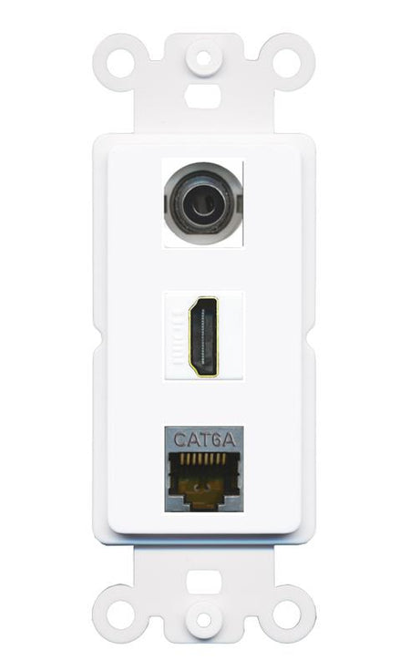 3.5mm CAT6A HDMI Wall Plate [White]