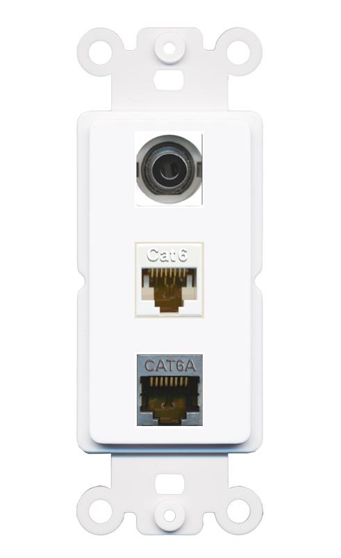 3.5mm CAT6 CAT6A Wall Plate [White]