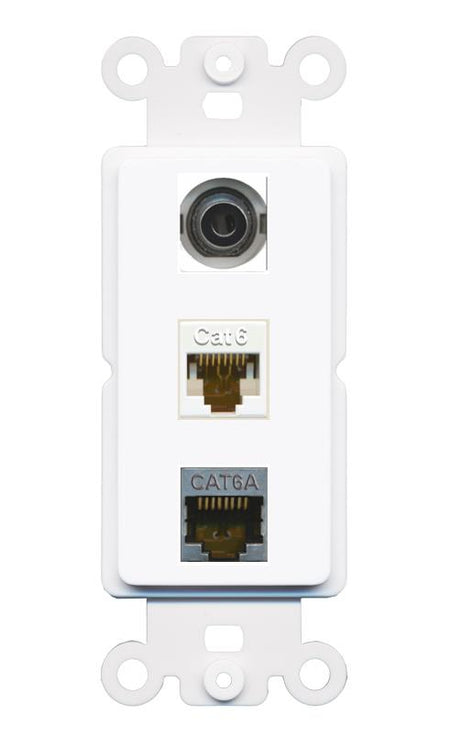 3.5mm CAT6 CAT6A Wall Plate [White]
