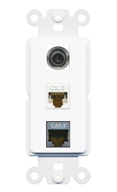 3.5mm CAT6 CAT7 Wall Plate [White]