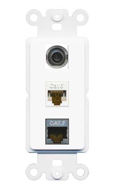 3.5mm CAT6 CAT7 Wall Plate [White]