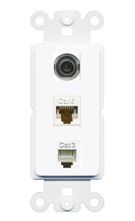 3.5mm CAT6 PHONE Wall Plate [White]