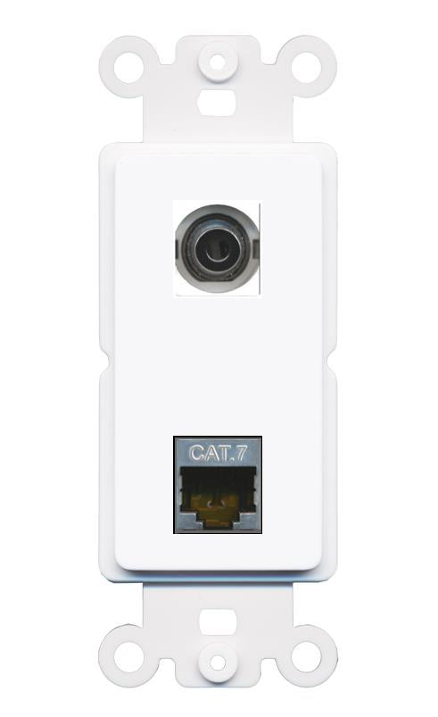 3.5mm CAT7 Rocker Insert Module Wall Plate [White]