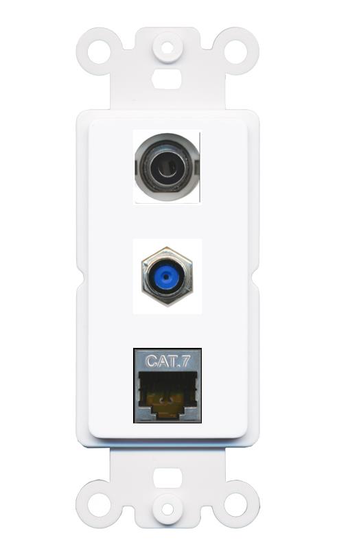3.5mm CAT7 F81 Wall Plate [White]