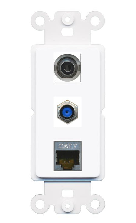 3.5mm CAT7 F81 Wall Plate [White]