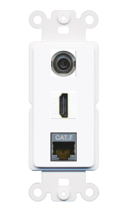 3.5mm CAT7 HDMI Wall Plate [White]