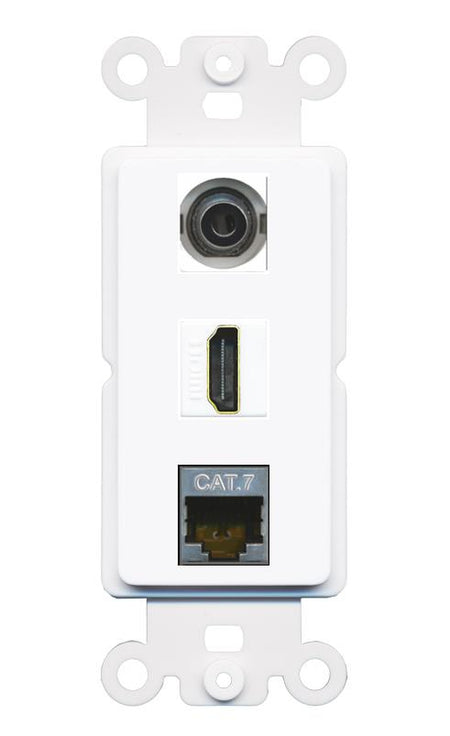 3.5mm CAT7 HDMI Wall Plate [White]