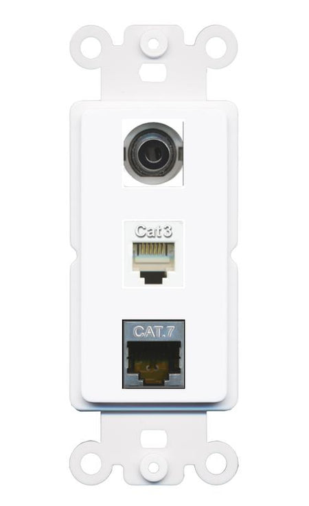 3.5mm CAT7 PHONE Wall Plate [White]