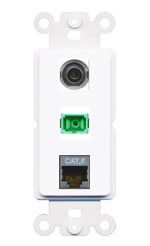 3.5mm CAT7 SC-APC-SX Wall Plate [White]