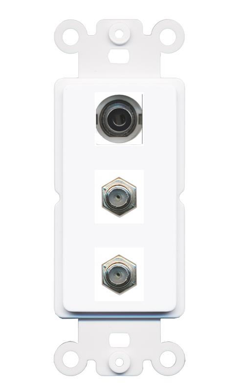 3.5mm 2 COAX Wall Plate [White]