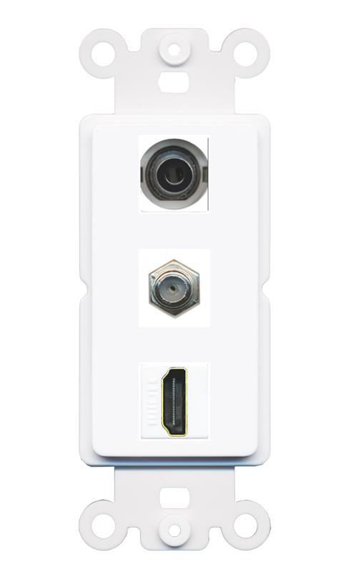3.5mm COAX HDMI Wall Plate [White]