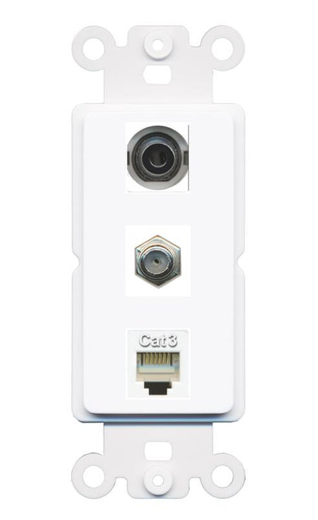 3.5mm COAX PHONE Wall Plate [White]