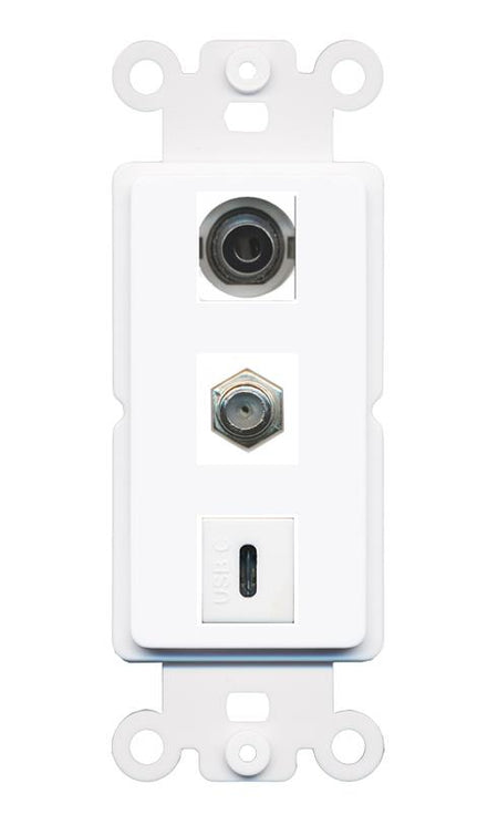 3.5mm COAX USBC Wall Plate [White]