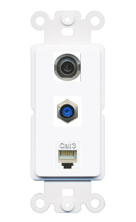 3.5mm F81 PHONE Wall Plate [White]
