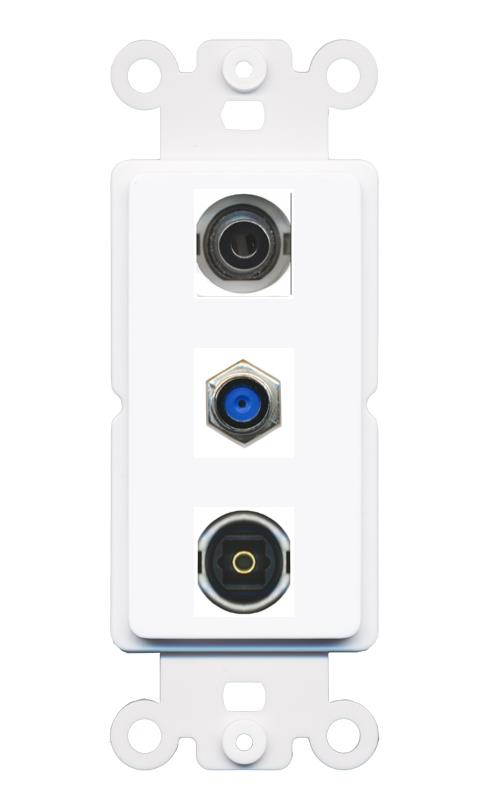 3.5mm F81 TOSLINK Wall Plate [White]