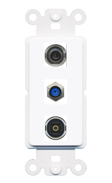 3.5mm F81 TOSLINK Wall Plate [White]
