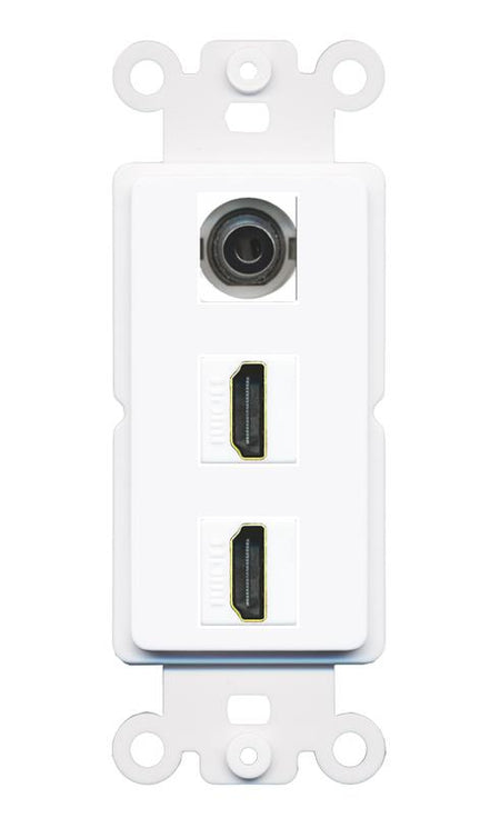 3.5mm 2 HDMI Wall Plate [White]
