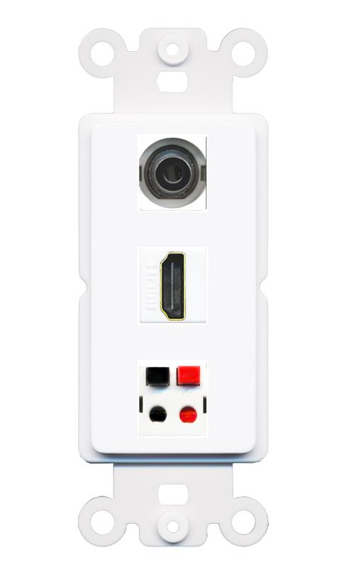 3.5mm HDMI SPEAKER Wall Plate [White]