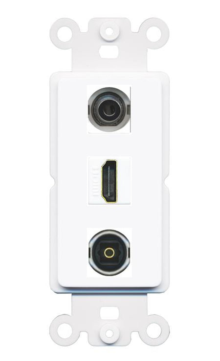3.5mm HDMI TOSLINK Wall Plate [White]