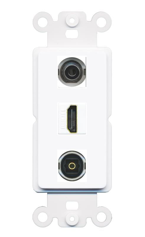 3.5mm HDMI TOSLINK Wall Plate [White]