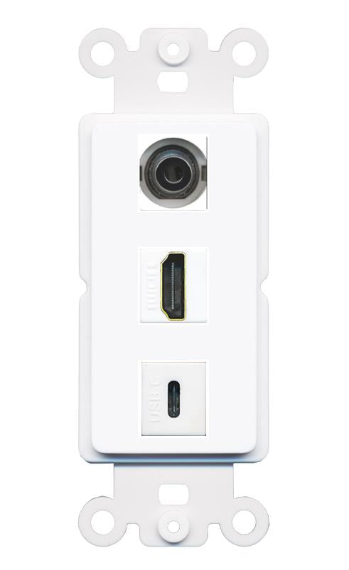 3.5mm HDMI USBC Wall Plate [White]