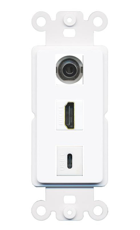 3.5mm HDMI USBC Wall Plate [White]
