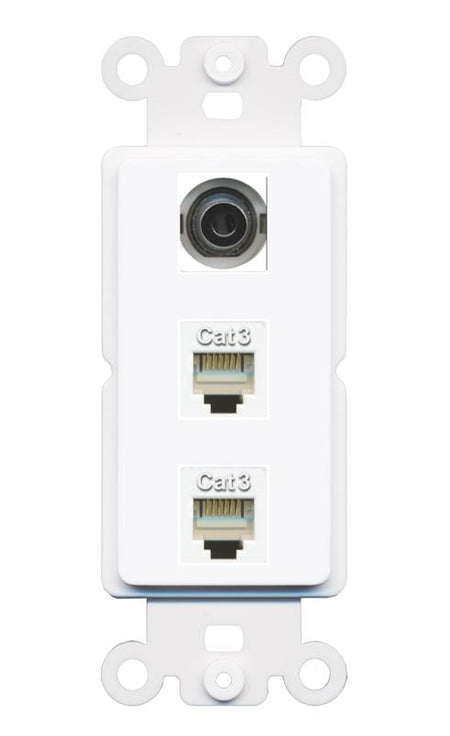 3.5mm 2 PHONE Wall Plate [White]