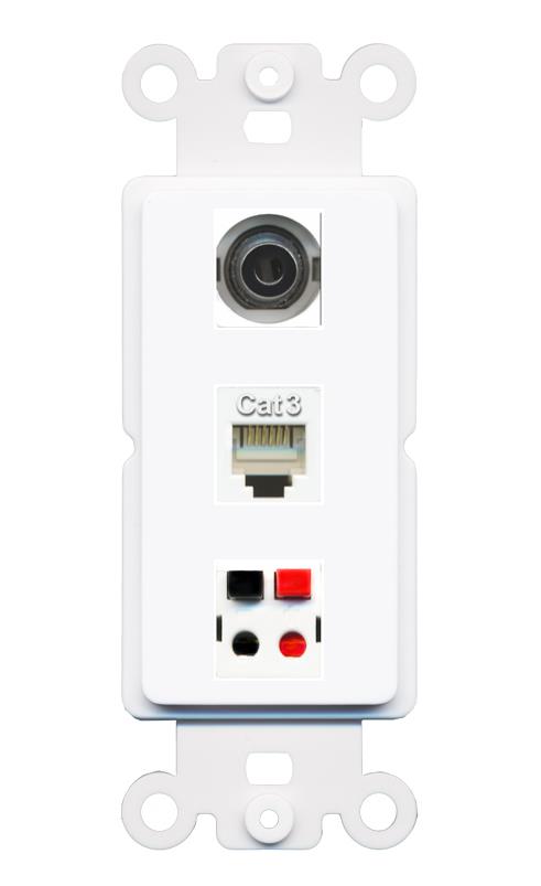 3.5mm PHONE SPEAKER Wall Plate [White]