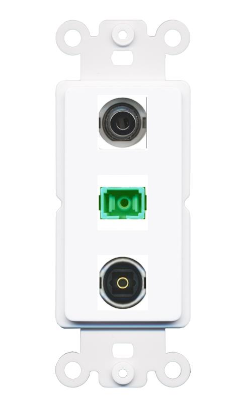 3.5mm SC-APC-SX TOSLINK Wall Plate [White]