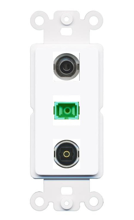 3.5mm SC-APC-SX TOSLINK Wall Plate [White]