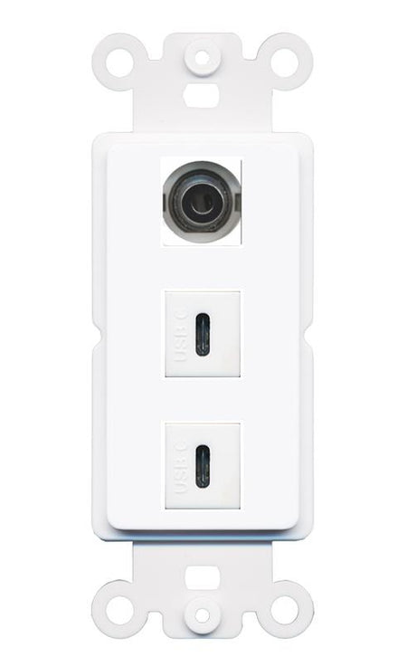 3.5mm 2 USBC Wall Plate [White]