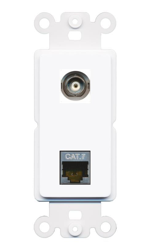 BNC CAT7 Rocker Insert Module Wall Plate [White]