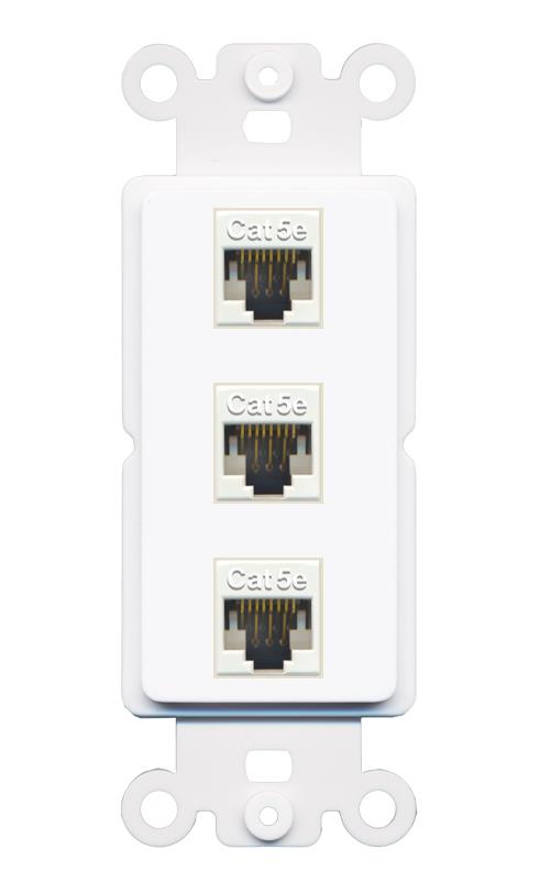 3 CAT5E Wall Plate [White]