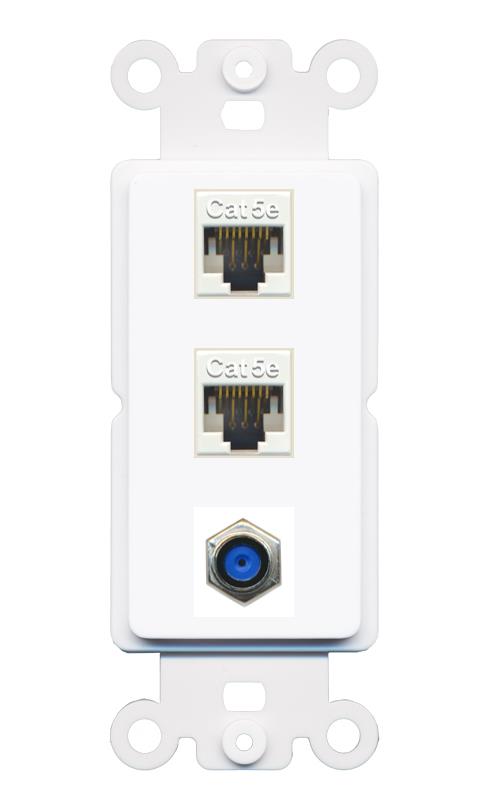 2 CAT5E F81 Wall Plate [White]