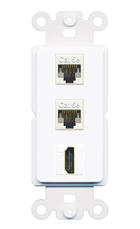 2 CAT5E HDMI Wall Plate [White]